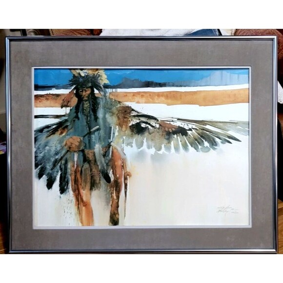 Morten Solberg original art One With Earth & Sky Native American signed numbered - Picture 6 of 16